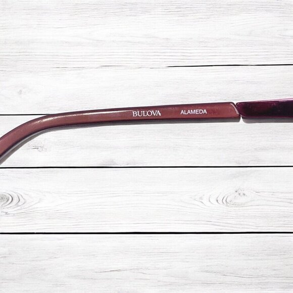 Bulova Alameda Sunglasses Frames Marsala Red Smoky Lenses Protective Case Cloth - Picture 6 of 12